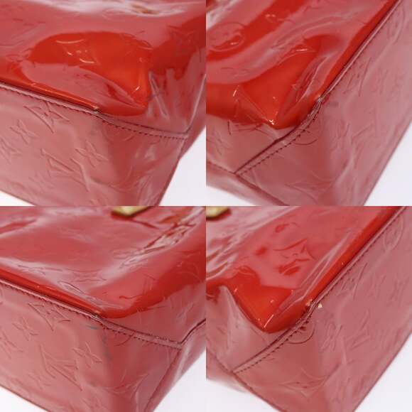 LOUIS VUITTON Monogram Vernis Reade PM Hand Bag Red Rouge M91088 - Picture 10 of 12